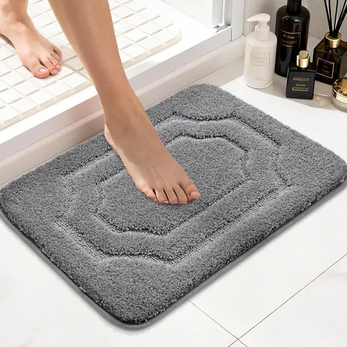 Vista 28 de BEQHAUSE Alfombra de Baño-Antideslizante-Tapete de Baño-Suave y Absorbente-Tapete de Ducha-Tapetes de Baño de Poliéster para Baño Lavables a Máquina