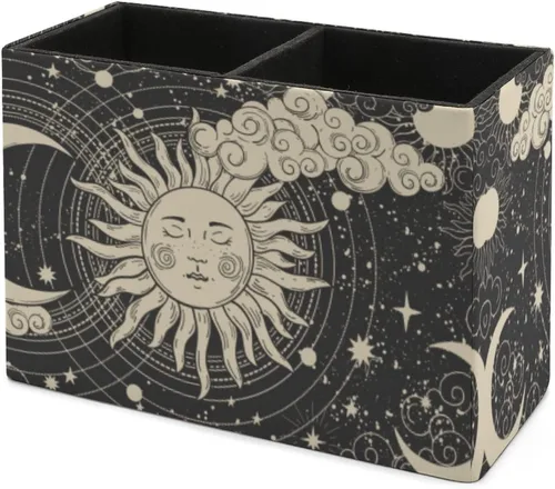 Vista 6 de Niapessel Portalápices para escritorio, astrología abstracta, soporte para bolígrafos de escritorio, organizador de lápices de escritorio, soporte
