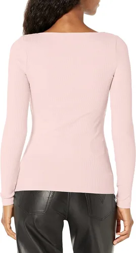 Vista 2 de GUESS Camiseta de manga larga Karlee Jewel Button Henley para mujer