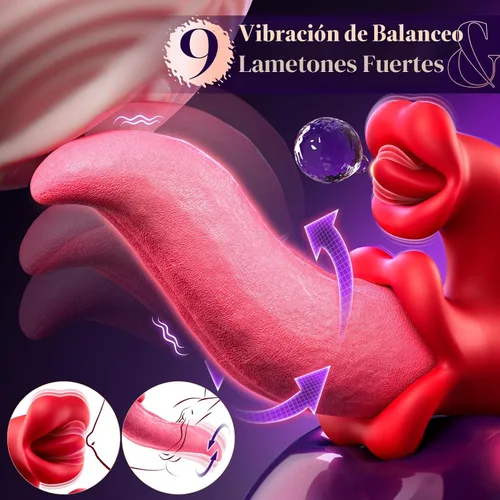 Vista 2 de Toendi Vibrador de lengua de juguete para mujeres, juguetes sexuales, vibradores de punto G, consolador con 9 modos de vibración, 9 modos