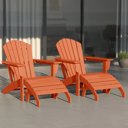 Vista 28 de WestinTrends Dylan - Silla Adirondack para exteriores con otomana, juego de 2 piezas, color negro