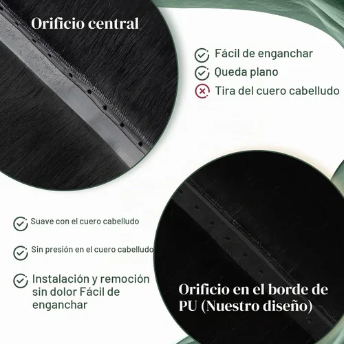 Vista 7 de Ugeat Extensiones de cabello humano de trama de mariposa, color negro, 16