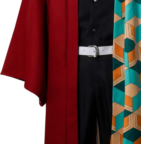Vista 6 de Tomioka Giyuu - Disfraz de cosplay de anime Haori Kimetsu no Yaiba kimono conjunto para Halloween y fiesta de Navidad