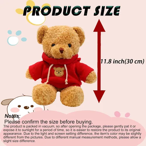 Vista 2 de Oso de peluche animales de peluche suaves y lindos juguetes de peluche de 11.8 pulgadas