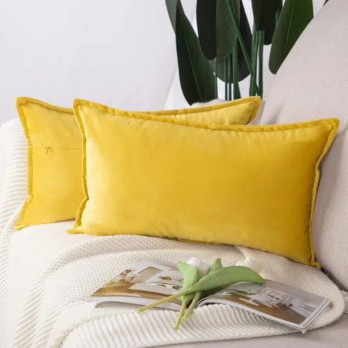 Vista 21 de MADIZZ Juego de 2 fundas de almohada decorativas de terciopelo súper suave con borlas, estilo de lujo, funda de almohada para sofá y dormitorio