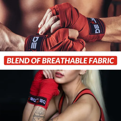 Vista 4 de DEFY Professional – Vendas elásticas profesionales para manos, de 180 pulgadas (457.2 cm), para boxeo, muay thai, MMA, para hombre y mujer - Par Rojo