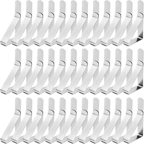 Vista 11 de Paquete de 12 clips para mantel, clips para mantel de picnic, abrazaderas de acero inoxidable, clips de mesa para restaurante, picnic, carpas 12