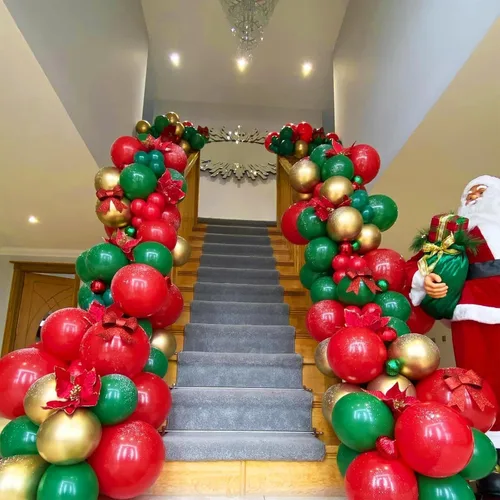 Vista 6 de Kelfara - Globos verdes y dorados, 50 globos metálicos de látex con confeti de 12 pulgadas con cinta para Navidad, día de San Patricio, Año Nuevo
