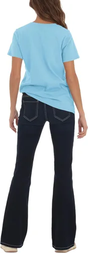 Vista 5 de Camisetas de verano para mujer, cuello redondo, manga corta, camisetas básicas de color sólido