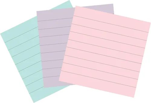 Vista 10 de Post-it Notas Super Adhesivas de Papel 100% Reciclado, 2 Veces el Poder de Adhesión, 4x4 pulgadas, Rayadas, 3 Blocs, 70 Hojas/Bloc, Colección