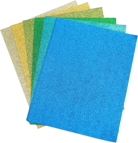 Vista 3 de Cartulina con purpurina – Autoadhesiva – Paquete de 20 – 8.5 x 11 pulgadas – Hojas brillantes de alta calidad para manualidades, proyectos de arte