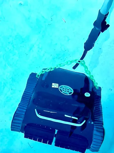 Vista 7 de Gancho de correa azul para limpiador robótico de piscinas, robot retidor de pared y línea de flotación, piscinas enterradas, inalámbrica, funciona
