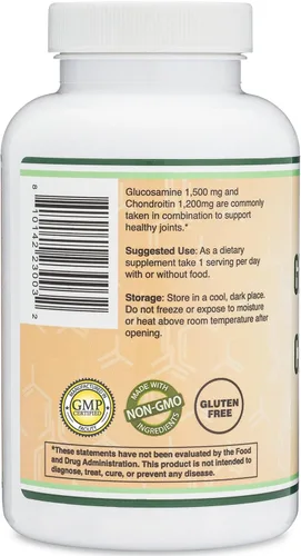 Vista 7 de Glucosamina condroitina triple fuerza (1,500 mg de sulfato de glucosamina, 1,200 mg de condroitina) 180 tabletas, suministro para dos meses