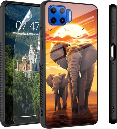 Vista 74 de Funda para Motorola Moto Edge 2022, cubierta trasera de vidrio templado con protector de pantalla, funda protectora a prueba de golpes para Motorola