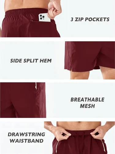 Vista 5 de NORTHYARD Pantalones cortos deportivos para correr para hombre, 5 pulgadas, 7 pulgadas, 9 pulgadas, entrenamiento, gimnasio, tenis, secado rápido