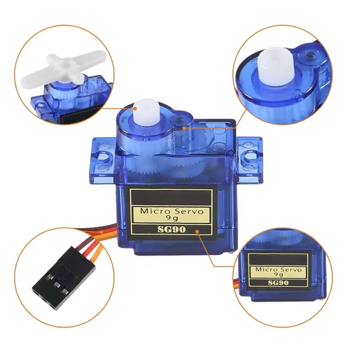 Vista 5 de Alinan 12 unids SG90 Micro Servo Motor 9G Mini Servo Kit para RC Helicóptero Avión Coche Barco Robot Brazo/Mano/Caminar/Servo Control de Cerradura