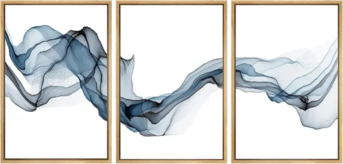 Vista 146 de SIGNWIN Lienzo enmarcado para pared, juego de arte tranquilo con reflejo de lago, acuarela, montaña y agua, ilustraciones modernas, arte abstracto