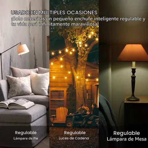 Vista 5 de TREATLIFE Enchufe de atenuación inteligente, paquete de 2 enchufes inteligentes para exteriores, funciona con Alexa y Google Assistant, control