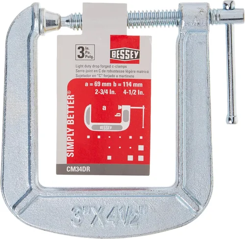 Vista 5 de BESSEY CM34DR - Abrazadera C forjada, Abrazadera C de alcance profundo de 3 pulgadas x 4-1/2 pulgadas (paquete de 2)