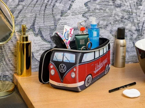 Vista 4 de BRISA VW Collection - Volkswagen - Bolsa universal de neopreno para maquillaje, cosméticos, artículos de tocador para farmacia de viaje, con diseño