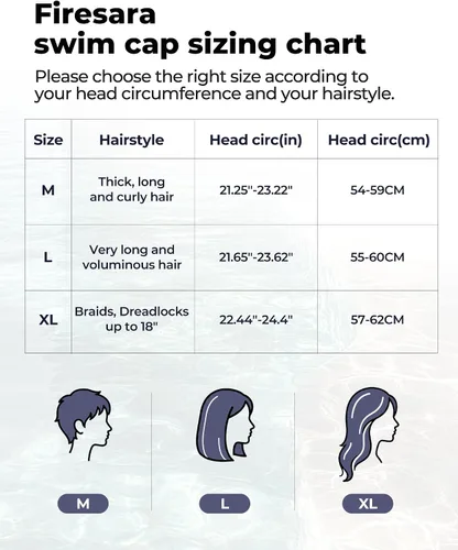 Vista 6 de Gorro de natación de tela Firesara, gorro de baño de alta elasticidad mantiene el cabello limpio y transpirable, se ajusta tanto al cabello largo