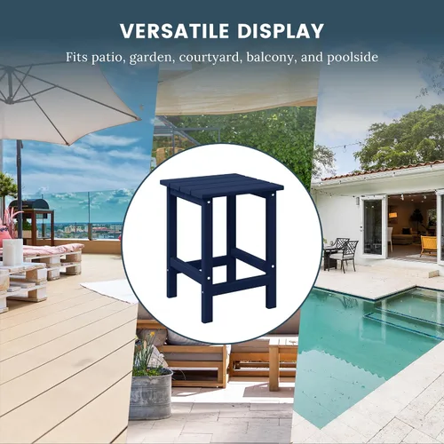Vista 4 de WestinTrends Malibu - Mesa auxiliar cuadrada para silla Adirondack, color azul marino