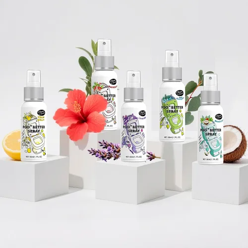 Vista 7 de Clean-n-Fresh Spray para Inodoro, Paquete Variado de 8.5 Onzas Líquidas con 5 Unidades - Cítricos, Hibisco, Lavanda, Eucalipto, Coco de Playa