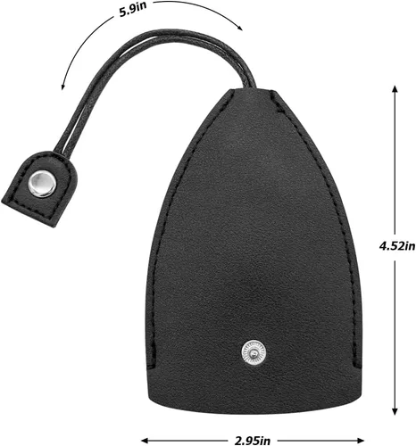 Vista 2 de Funda para Llave de Coche, 2 Piezas de Bolsas de Llavero Extraíbles Creativas, Gancho de Llavero Protector de Gran Capacidad de Cuero PU (Negro)
