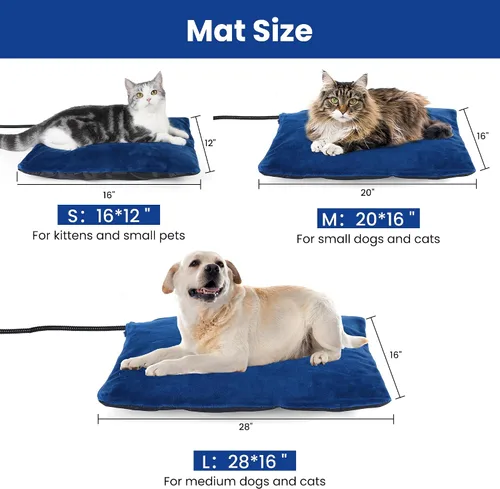 Vista 7 de MARUNDA Cama climatizada para gatos para exteriores, cama para mascotas 100% impermeable con termostato automático doble integrado, cama climatizada