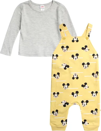 Vista 2 de Disney Conjunto de mono de Mickey Mouse para bebé, 2 piezas, mameluco y camisa de manga larga
