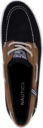 Vista 4 de Nautica Zapato náutico con cordones para hombre, mocasín casual con dos ojales, zapatilla de deporte de moda - Galera