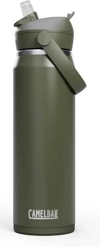 Vista 20 de CamelBak - Thrive - Botella de agua con tapa y pajilla, 20 onzas - Aislante de acero inoxidable, color negro