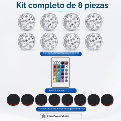 Vista 2 de Seaponer Luces de barco inalámbricas que funcionan con pilas, luz LED marina impermeable para luz de cubierta, luces interiores de cortesía