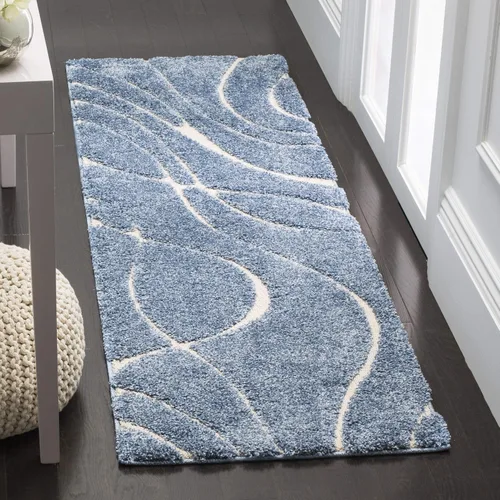 Vista 78 de Safavieh Florida Shag Collection - Alfombra de área de 2 x 3 pies, color crema/beige, diseño geométrico, felpa de 1.2 pulgadas de grosor, ideal