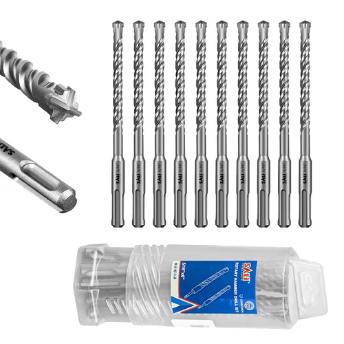 Vista 36 de SALI 10 brocas de martillo giratorio SDS Plus de 1/2 x 6 pulgadas, kit de broca para hormigón, material de carburo de doble rosca de tipo cruzado