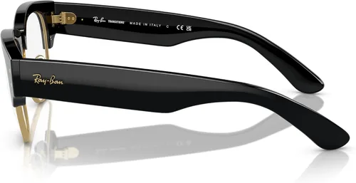 Vista 2 de Ray-Ban Gafas de sol unisex negro sobre montura dorada, lentes transparentes/azules, 2.087 in