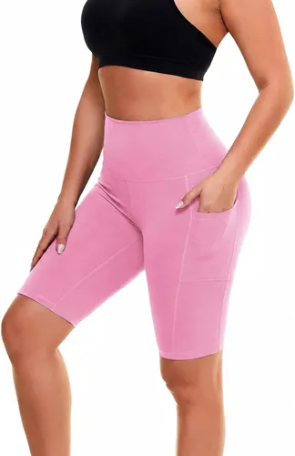 Vista 18 de Biker Shorts for Women with Pockets - 8"/5"/3" Booty Black Spandex Shorts Verde militar
