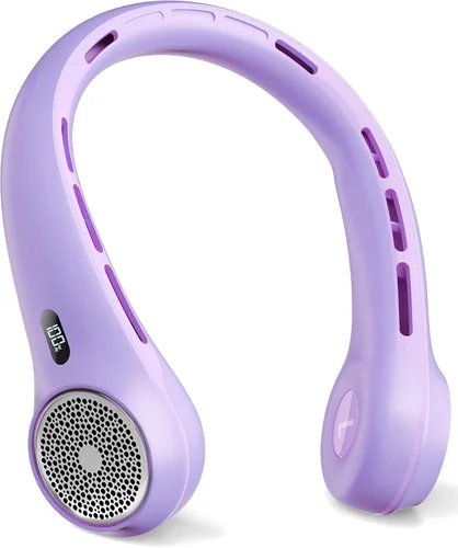 Vista 9 de Ventilador de cuello con batería recargable de 4000 mAh y pantalla LED, enfriador personal portátil para mujeres/hombres, ventiladores