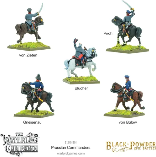 Vista 3 de Batallas épicas de polvo negro: conjunto de comandantes prusianos napoleónicos, escala épica 0.512-0.591 in Wargaming Miniaturas WLG 312401801