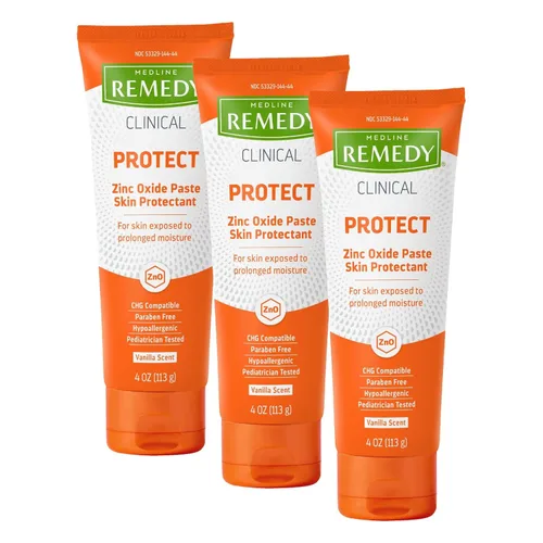 Vista 8 de Medline Remedy Crema protectora de piel con óxido de zinc clínico (tubo de 4 oz), aroma a vainilla, crema para sarpullido de pañales, cuidado