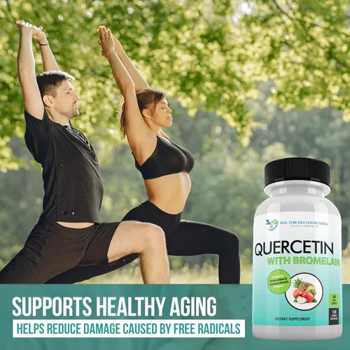 Vista 4 de DOCTOR RECOMMENDED SUPPLEMENTS Quercetina 800 mg con bromelina 165 mg por porción, 120 cápsulas vegetarianas, suministro completo para 60 días