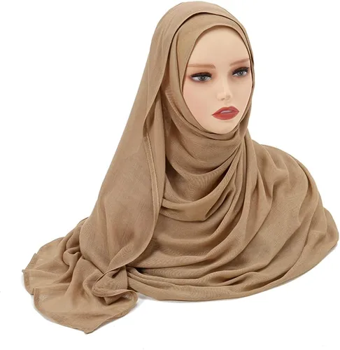 Vista 2 de LMVERNA Hijab de viscosa para mujer, de algodón musulmán, Hijab, bufanda de moda