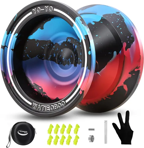 Vista 10 de WATIEOBOO Yoyo Yoyo sensible para principiantes Yoyo profesional no sensible para adultos Yoyos de trucos metálicos profesionales con kit