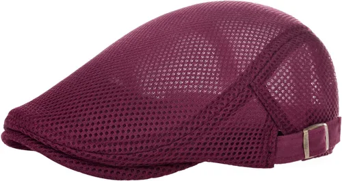 Vista 8 de Hombres Malla Newsboy Gorra plana Ivy Cabbie Newsboy Cap Negro