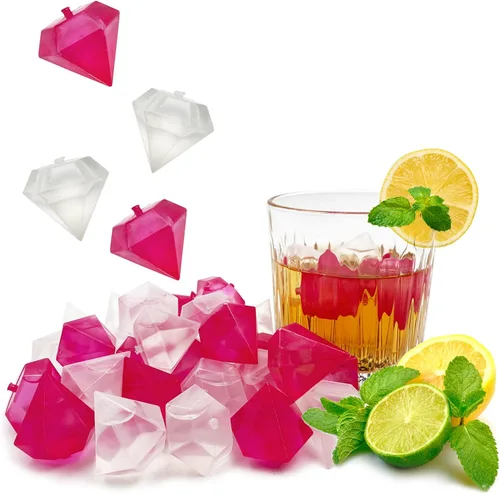 Vista 10 de Cubitos de hielo reutilizables, 40 cubitos de hielo de plástico, congelación rápida, fáciles de limpiar, congelables, falsos cubitos de hielo