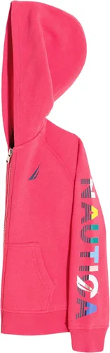 Vista 2 de Nautica Girls' Logo Sweatshirt, Fleece Hoodie With Full-zip Front & Pockets