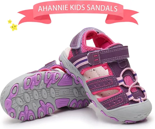 Vista 6 de Ahannie Sandalias deportivas para niños y niñas, sandalias de playa con punta cerrada, zapatos de verano para niños pequeños