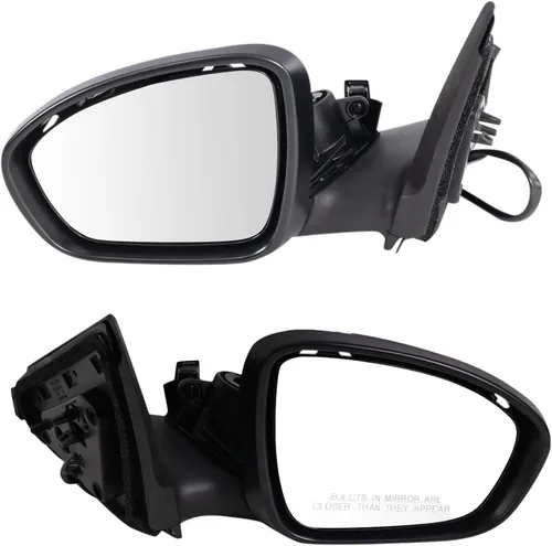 Vista 101 de TRQ Conjunto de 2 piezas de espejo lateral para conductor y pasajero, ajuste eléctrico, sin calefacción, sin memoria, color negro, compatible