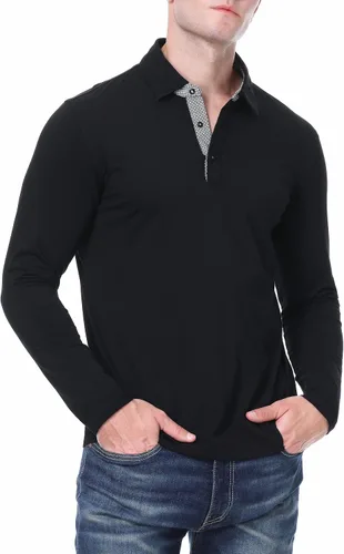 Vista 3 de Alex Vando Polo para hombre, manga corta, ajuste regular, diseño de moda