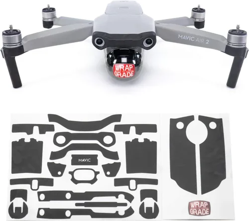 Vista 6 de Wrapgrade Funda compatible con DJI Mavic Air 2 Color de acento A (Airforce Silver)
